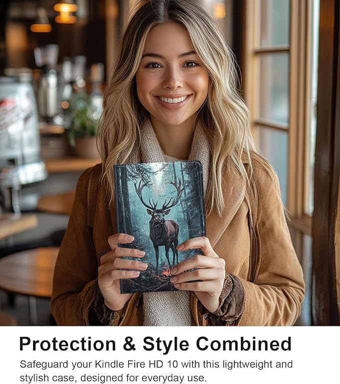 Case for Samsung Galaxy Tab A9 8.7-Inch 2023, Slim PU Leather Stand Cover with Auto Wake/Sleep, Multi-Angle Viewing & Shockproof, Enormous Stag