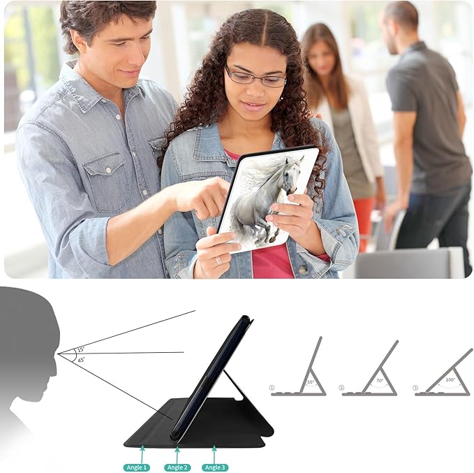 Case for Lenovo Tab M10 Plus 10.3", 360 Degree Rotating Folding Stand,with Auto Sleep/Wake Case for Lenovo Tab M10 Plus (2020 2nd Gen) TB-X606F/TB-X606X 10.3" FHD Tablet,Cool Animal Horse White