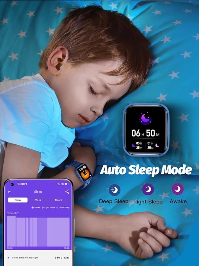Kids Smart Watch, Smart Watch for Kids 4-16 Years Old with Sleep Mode, 19 Sports Mode, Pedometer, Birthday Gift for Boys Girls, Blue