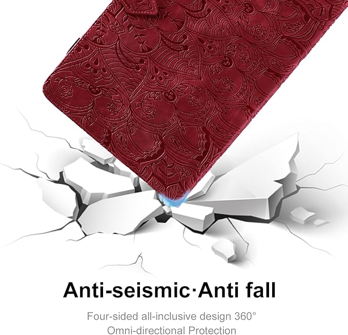 Case for Samsung Galaxy Tab A9 Plus 11 Inch 2023 Tablet Cover PU Leather Magnetic Closure Protective Card Slots Wallet for Samsung Galaxy Tab A9 Plus 11 Inch 2023 Wine Red