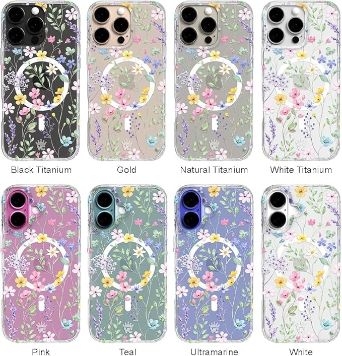 VELVET CAVIAR Case for iPhone 17 | Compatible with MagSafe | 10ft Drop Tested | Cute Girly Protective Designer Cases for Women | Enchanted Floral Wildflowers