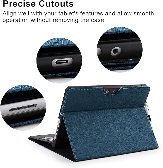 Omnpak Protective Case for Surface Go 4 2023/Go 3 2021/Go 2 2020/Go 2018 with Stylus Holder, Multiple Angle Slim Lightweight Cover, Compatible with Type Cover Keyboard（Keyboard Not Included）