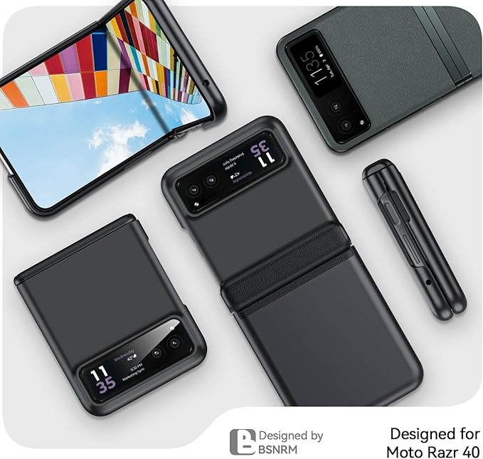 for Motorola Razr 2023 Case Full Body Cover & Magnetic Hinge Protection & Ultra Thin Matte PC Shockproof Phone Cover Smartphone Case for Moto Razr 2023 (Black)