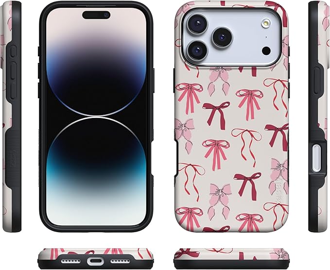 Casely iPhone 17 Pro Case | Lover Girlie | Pink Bows | Compatible with MagSafe | Bold Protective Design