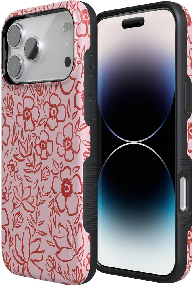 Casely iPhone 17 Pro Case | Blush Garden | Floral Doodle | Compatible with MagSafe | Bold Protective Design