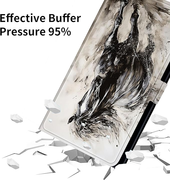 for Lenovo Tab M9 Case,9 inch Tablet Cover, Magnetic Closure Travel Portable Protective Case with 360 Degree Rotating Stand for Lenovo Tab M9 TB-310FU 2023-Galloping Horse