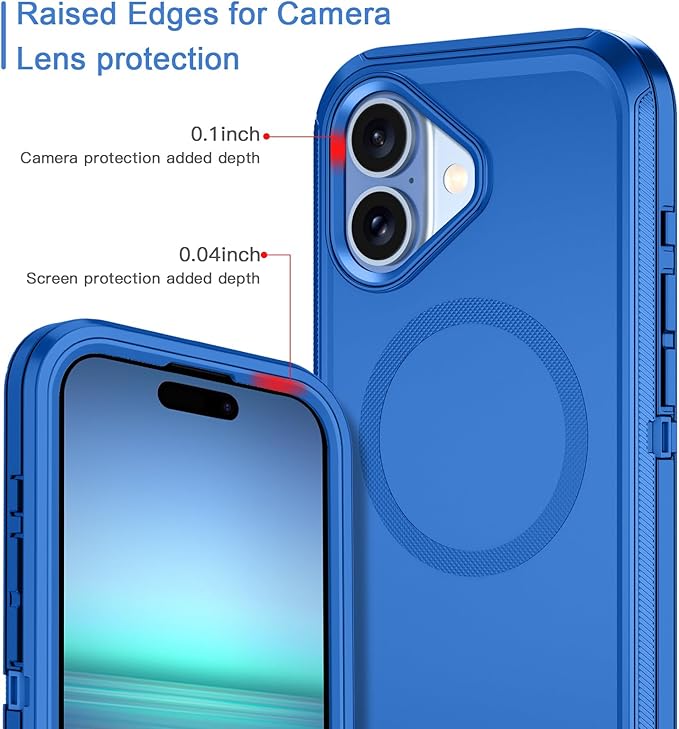for iPhone 17 Case [Compatible with MagSafe] Shockproof 3-Layer Full Body Protection [Without Screen Protector] Rugged Heavy Duty Cover Case for Apple iPhone 17 6.3" 2025,Sea Blue