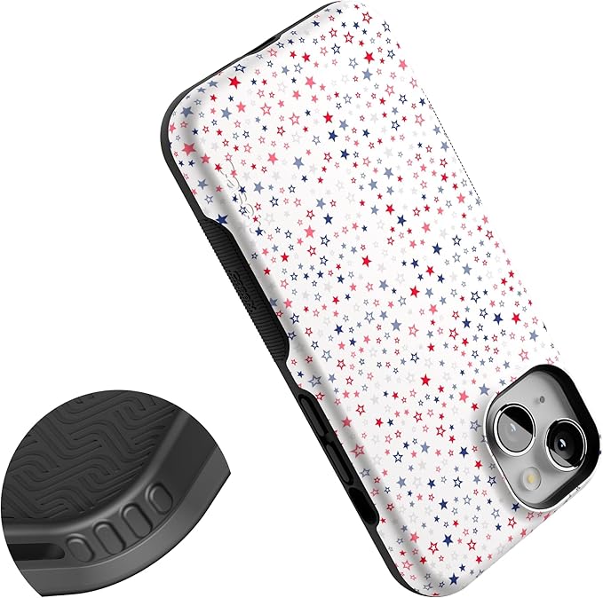 Casely iPhone 14 Case | Seeing Stars | Red, White & Blue | Compatible with MagSafe | Bold Protective Design