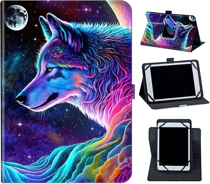 Case for Lenovo Tab P11 Pro Gen 2 11.2" 2022,Mxfdegf 360 Degree Rotating Stand and Magnetic Closure Case for 11.2 inch Lenovo Tab P11 Pro 2nd Generation,Nebula/Galaxy Wolf