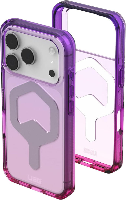 URBAN ARMOR GEAR UAG Designed for iPhone 17 Pro Case Plyo - Compatible with MagSafe Translucent Military Grade Protective Cover, Purple/Pink Ombre