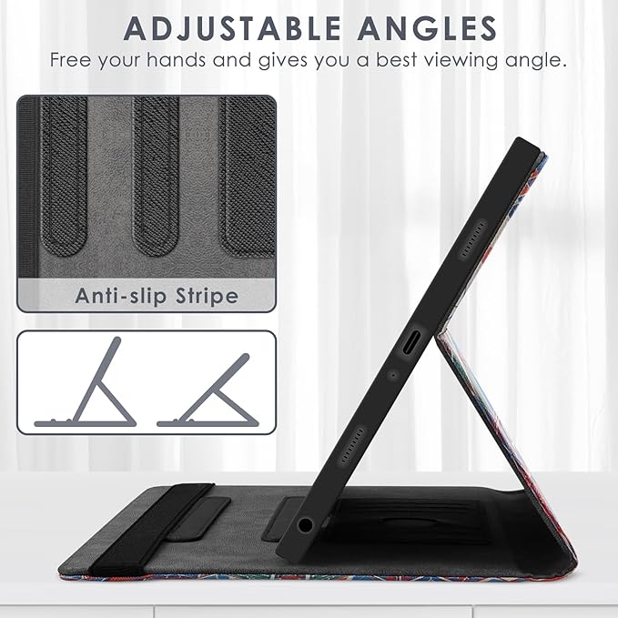 DETUOSI for Samsung Galaxy Tab A9+/A9 Plus 11 inch 2023 Case (SM-X210/X216/X218) Premium Leather Folio Stand Protective Cover Auto Wake/Sleep with Pencil Holder Holder Morocco