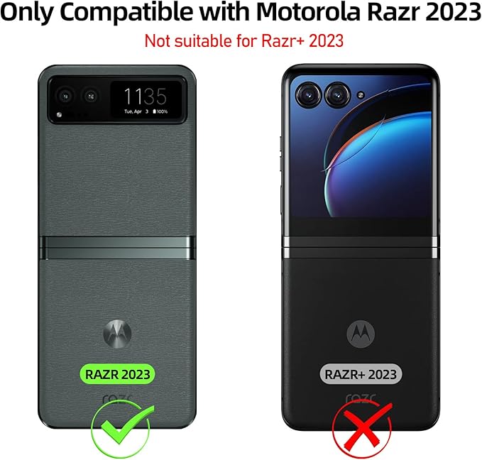 for Motorola Razr 2023 Case, Built-in Screen Protector & Hinge Protection & Ultra Thin Matte PC Shockproof Phone Cover Smartphone Case for Moto Razr 2023 (Green)