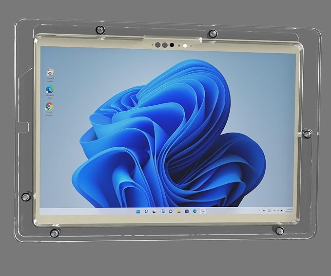 TABcare Anti-Theft Security Acrylic VESA Case for Microsoft Surface Pro 12" Tablet with 90-Degree USB C Cable & Wall Mount Kit(Clear, Surface Pro 12)