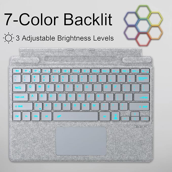 mobee Type Cover for Microsoft Surface Pro 13 inch, Compatible with Surface Pro 13"(11th Edition) / Pro 11 / Pro 10 / Pro 9 / Pro 8 / Pro X, Slim Keyboard with Trackpad Mouse, Backlit, & Pen Holder