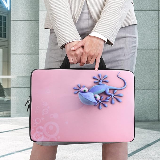 icolor 11 11.6 12 12.1 12.5 inch Laptop Carrying Bag Chromebook Case Notebook Ultrabook Bag Tablet Cover Neoprene laptop Sleeve case chromebook sleeve with Handle Kids Boys Girls Cute Gecko