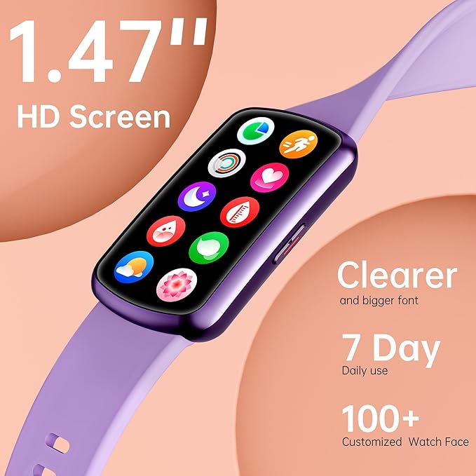 Health Fitness Tracker with 24/7 Heart Rate and Blood Pressure, Smart Watch with Blood Oxygen Monitor, 120+ Sport Mode, Sleep Tracking Waterproof Activity Tracker for Women Men