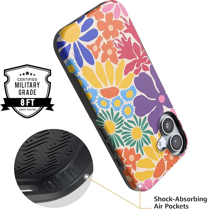 Casely iPhone 17 Case | Flower Patch | Multi-Color Floral | Compatible with MagSafe | Bold Protective Design