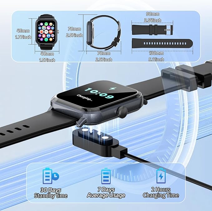 Smart Watch for Men Women with Calling, 1.83" Fitness Tracker with Heart Rate/Sleep Monitor, Step Tracker, New Gen Fitness Watch with 120 Sports Modes, IP68 Waterproof Smartwatch for Android/iOS Black