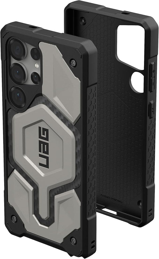 URBAN ARMOR GEAR UAG for Samsung Galaxy S25 Ultra Case 6.9" Monarch Pro - Compatible with Magnetic Charging Rugged Military Drop Tested Protective Cover, Titanium