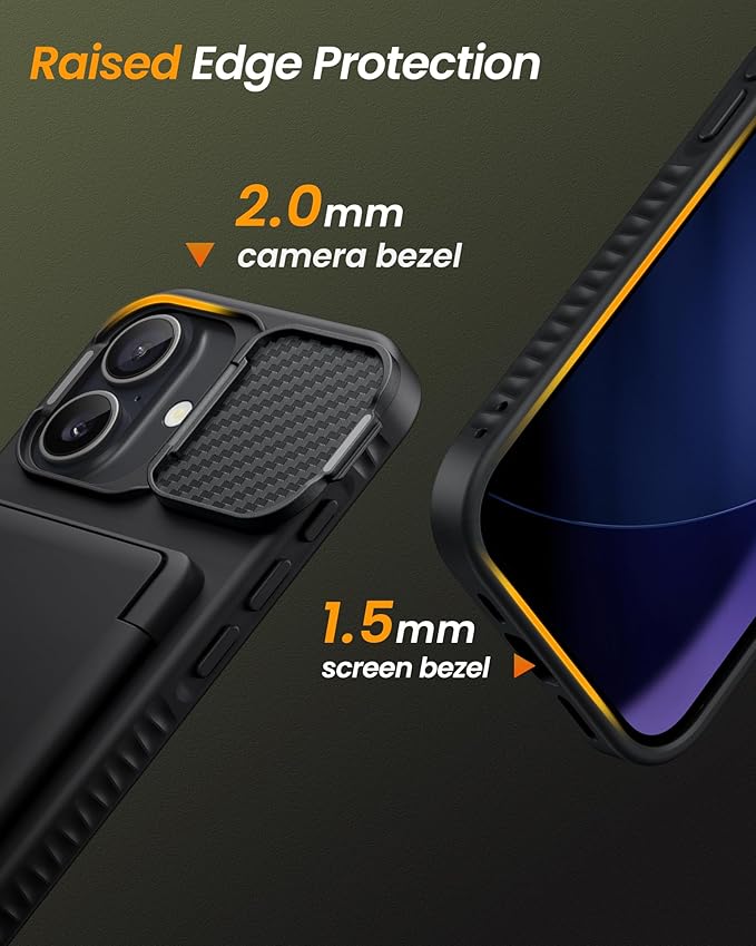 for iPhone 17 Case Wallet with Stand, Built-in [2 Pack] Screen Protector & Card Holder & Camera Cover, Military Grade Drop Protection Phone Case for iPhone 17 6.3" 2025, Black