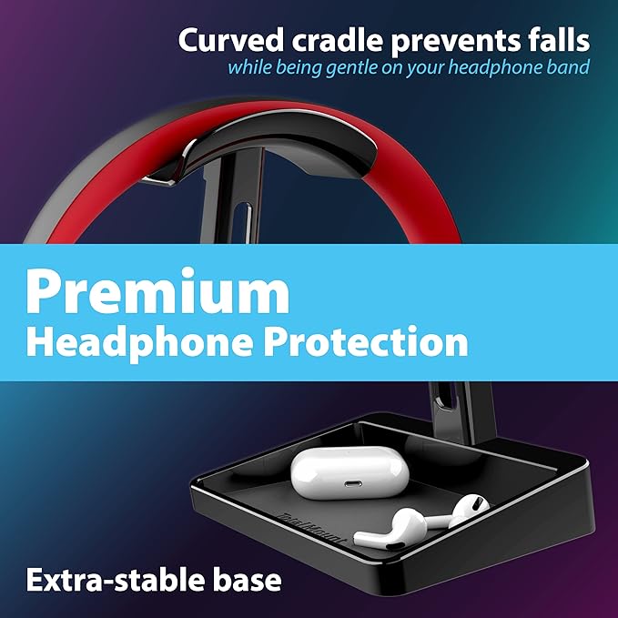 TotalMount Headphone Stand – Premium Headphone Storage and Protection (Tall Headset Stand)