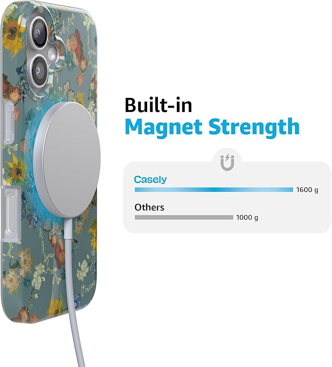 Casely iPhone 17 Case | Vincent's Flowers | Van Gogh Museum | Compatible with MagSafe | Classic Ultra Slim Design