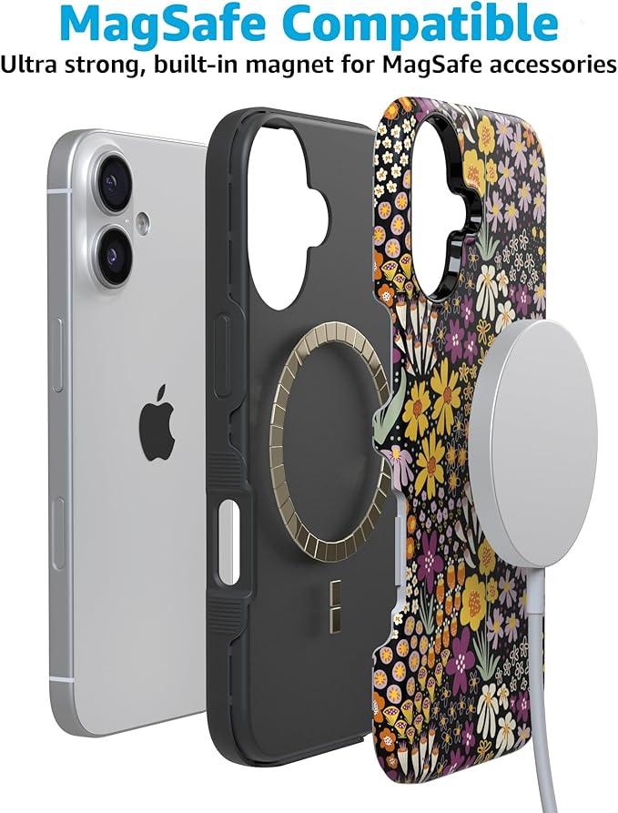Casely iPhone 17 Case | Falling for You | Plum Floral | Compatible with MagSafe | Bold Protective Design