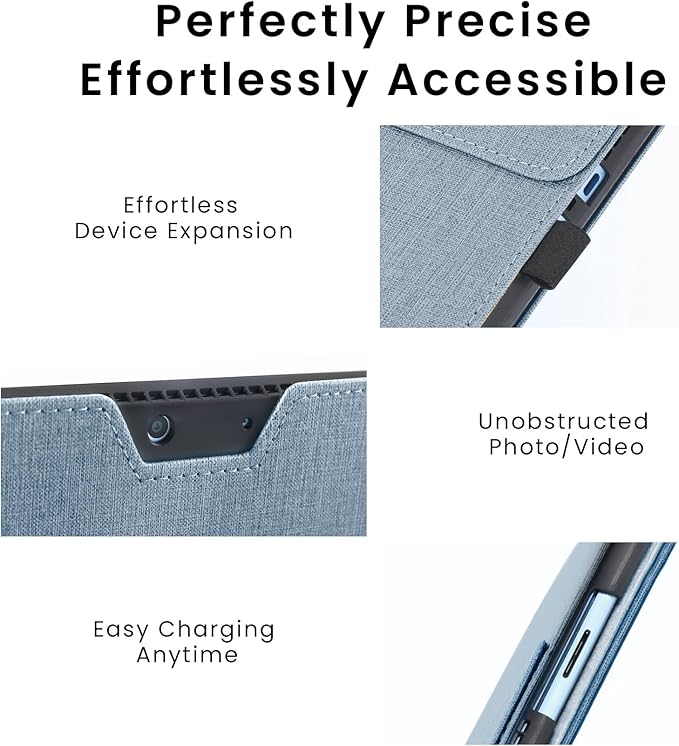 Omnpak Microsoft Surface Pro 11/10/9 Case, Lightweight Protective, Multiple Angle, Stylus Holder, Designed for Surface 11th Edition AI 2024/Pro 9 5G 13" 2022, Compatible with Type Cover Keyboard