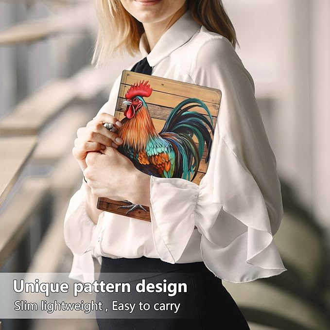 Slim Case for Samsung Galaxy Tab S10 FE / S9 FE 5G 10.9" & Tab S9 11", PU Leather Protective Cover, Multi-Angle Stand, Auto Sleep/Wake, Rooster