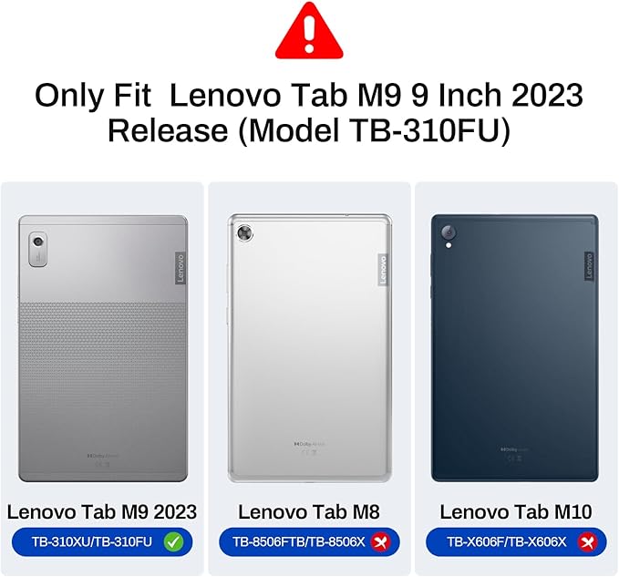 Kids Case for Lenovo Tab M9 2023 9 Inch (TB310FU / TB310XU),Light Weight Shockproof Convertible Handle Stand Kids Case Cover for Lenovo Tab M9 Tablet 9 Inch 2023 (Light Purple)