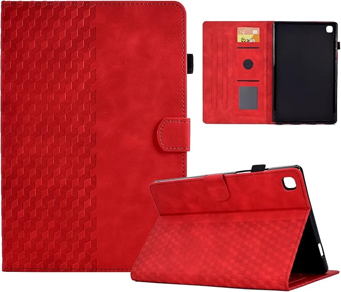 Case for Samsung Galaxy Tab S6 Lite 2024/2022/2020 10.4 inch Case SM-P620/P625/P610/P613/P615/P619 PU Leather Folio Magnetic Cover Card Holder with Pen Holder,Red