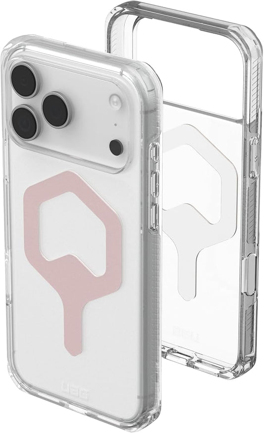 URBAN ARMOR GEAR UAG Designed for iPhone 17 Pro Max Case Plyo - Compatible with MagSafe Transparent Military Grade Protective Cover, Ice/Rose Gold