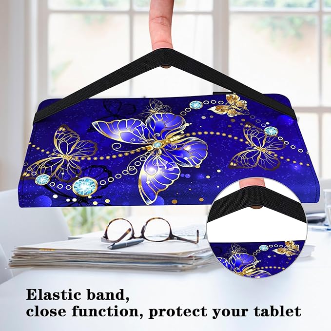 Case for Lenovo Tab M8 4th Gen 8",PU Leather Flip Smart Stand Back Shockproof Cover with Elastic Band for Lenovo Tab M8 (4th Gen) 8 Inch 2023 - Diamond Butterfly