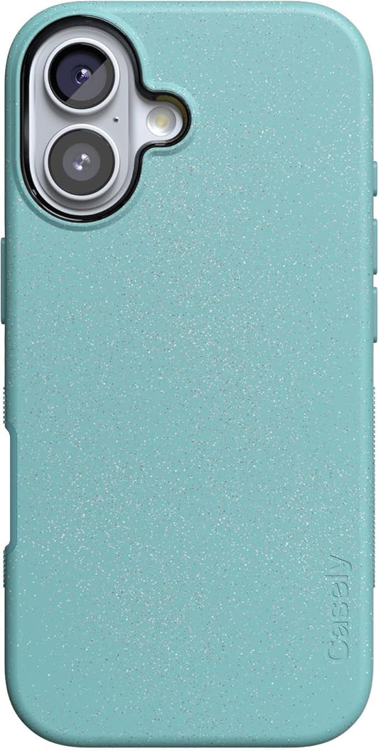 Casely iPhone 17 Case | Aquamarine | Ocean Blue Shimmer | Compatible with MagSafe | Bold Protective Design