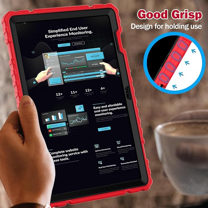 Grifobes for Samsung Galaxy Tab A9 Plus 11 Inch 2023 Cases, Heavy Duty Shockproof Rugged Cover for New Samsung Tablet A9+ 11" Case (SM-X210/X216/X218) with Kickstand for Kids, Red+Black