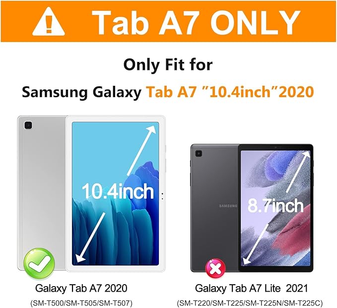 BRAECNstock for Samsung Galaxy Tab A7 10.4 inch Case 2022/2020 (SM-T500/T505/T509) with Screen Protector Shockproof Protective Tab A7 Kids Case with Rotating Stand+Hand Strap Pen Holder - Rainbow Pink