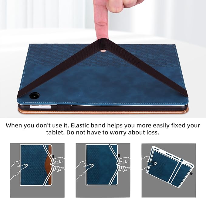 Case for Samsung Galaxy Tab A9 8.7 Inch Cover 2023 PU Leather Cover Multi-Angle Viewing Stand with Card Pocket for Galaxy Tab A9 Case,Blue