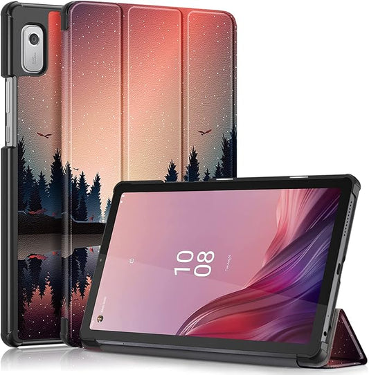 Epicgadget Case for Nook 9" Lenovo Tablet (2024) / Lenovo Tab M9 (TB-310FU, 2023 Released) 9 Inch Display Tablet - Slim Lightweight Trifold Shell Stand Cover Case + 1 Random Stylus (Forest Dusk)
