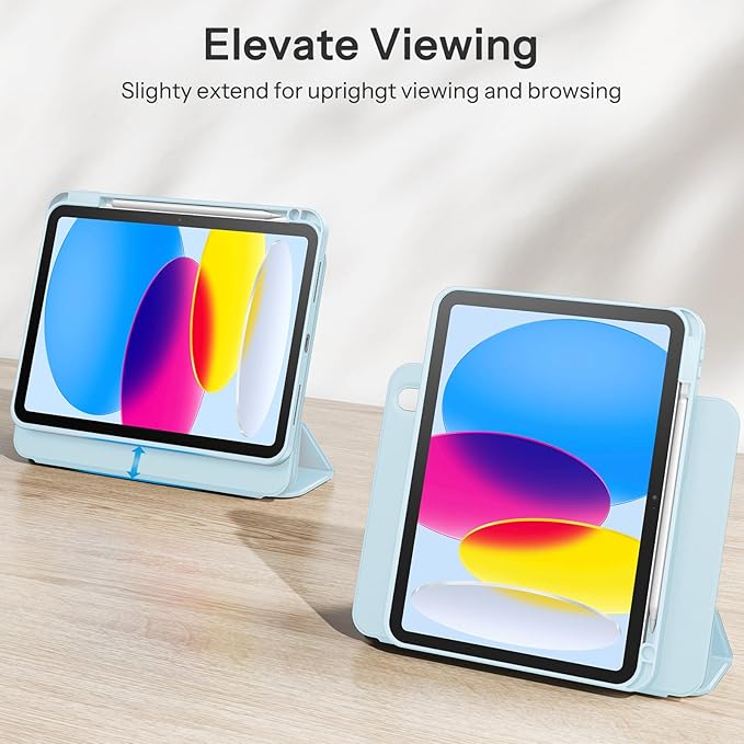 SPARIN Case for iPad A16 11th/10th Generation 2025/2022 (11"/10.9") with Pencil Holder, Magnetic Detachable Hybrid Stand, Portrait/Landscape Angle, Clear Protective Case, Auto Wake/Sleep-Blue