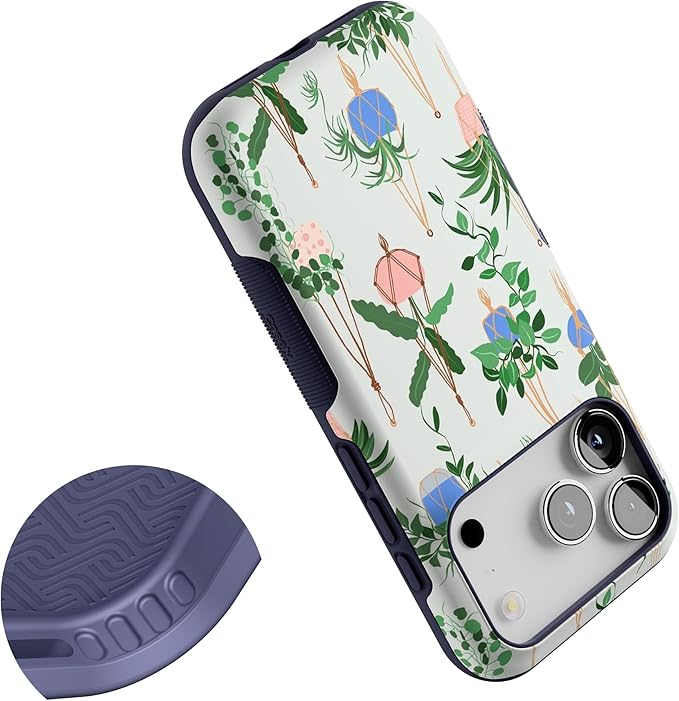 Casely iPhone 17 Pro Case | Hanging Around | Potted Plants Floral | Bold Protective Design | Compatible with MagSafe