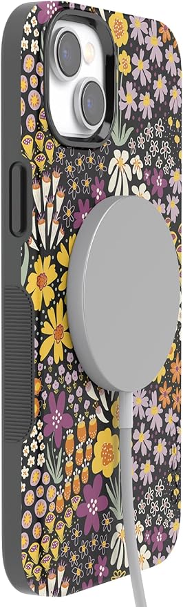 Casely iPhone 14 Case | Falling for You | Plum Floral | Compatible with MagSafe | Bold Protective Design