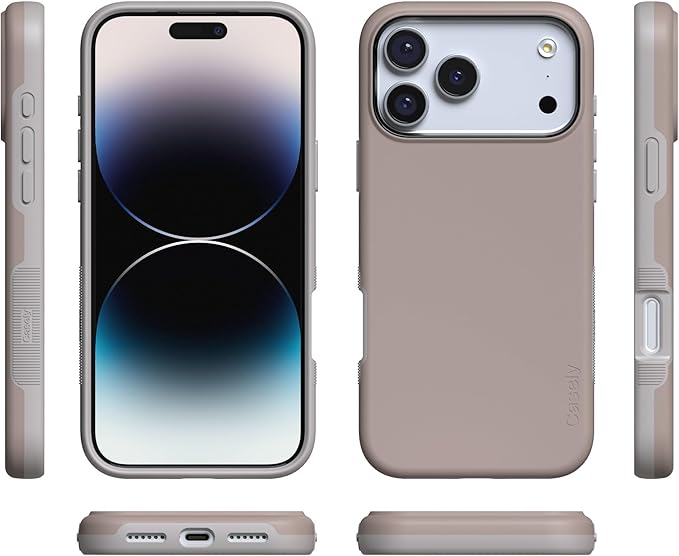 Casely iPhone 17 Pro Case | Taupe on Nude | Compatible with MagSafe | Bold Protective Design