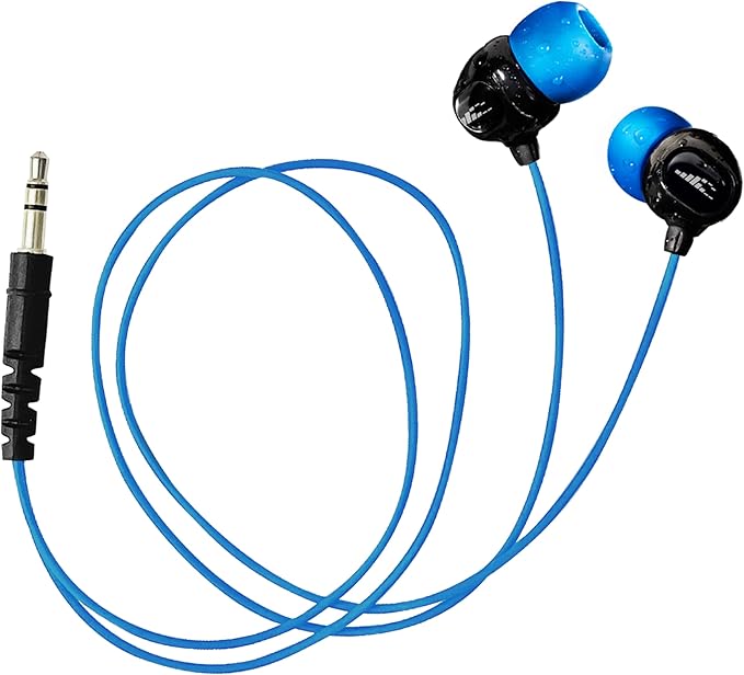 H2O Audio Surge S+ Waterproof Sport Headphones, (Short Cord Design) – In-Ear Sweatproof, Noise Cancelling Earbuds for Swimming, Running, Cycling – IPX8 Waterproof, Compatible with iPods & MP3 Players