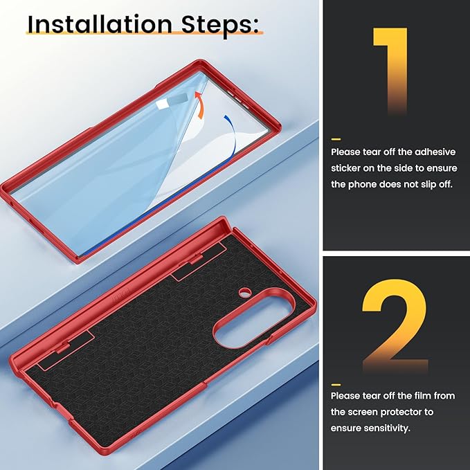 VEGO for Samsung-Z-Fold-7-Case: Z Fold 7 Case with Stand[with Slide Camera Cover & Screen Protector] Full-Body Hinge Protecion Anti-Drop Shockproof Kickstand Case for Samsung Galaxy Fold 7 2025-Red