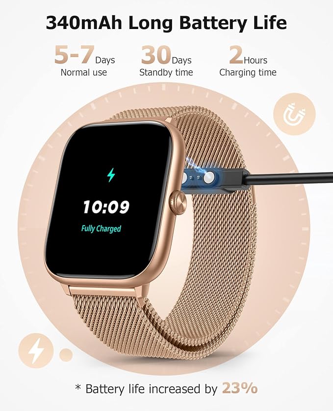 2025 Smart Watches for Women with Blood Pressure Monitor, 2.06" AMOLED Display, IP68 Waterproof Fitness Tracker, 118 Sports Modes, Heart Rate/SpO2/Sleep Monitor, Compatible with Android iPhone