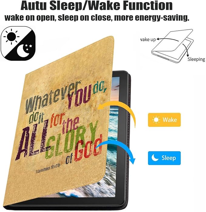 Case for Samsung Galaxy Tab A7 10.4 inch 2022/2020 (SM-T500/T503/T505/T507/T509), Slim PU Leather Folio Cover with Auto Sleep/Wake, Whatever You do,do it All for The Glory of God.1Corinthlans 10 v31b