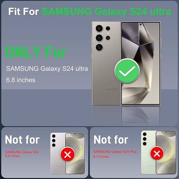 for Samsung Galaxy S24 Ultra Case with [2 Pack] HD Screen Protector, [Military-Grade] Shockproof Dust/Drop Proof 3-Layer Full Body Protection Heavy Duty Case for S24 Ultra, Navy