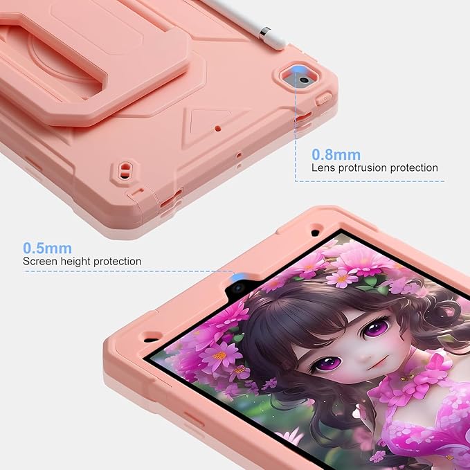 for iPad 10.2 inch Shockproof Case with 360 Rotating Grip Magic Stand, Pen Slot/Keychain/Carrying Shoulder Strap,Case for iPad 9th/8th/7th Gen