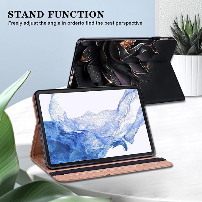 Case for Lenovo Tab Plus 11.5 inch 2024 (TB351FU),PU Leather Folio Shockproof Stand Card Slots Smart Protective Cover for Lenovo Tab Plus 2024 Tablet - Purple Lotus