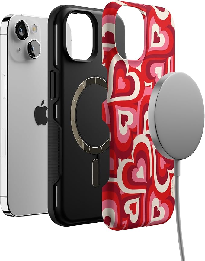 Casely iPhone 14 Case | Love Song Remix | Ombre Hearts | Compatible with MagSafe | Bold Protective Design